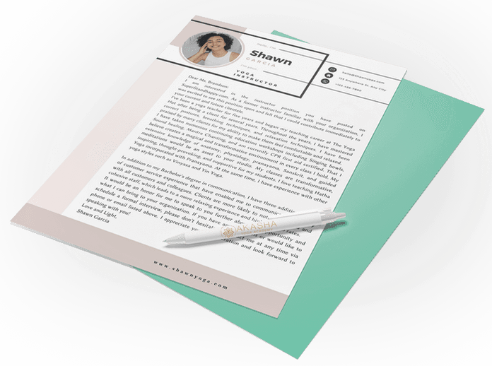 Cover Letter Yoga Teacher