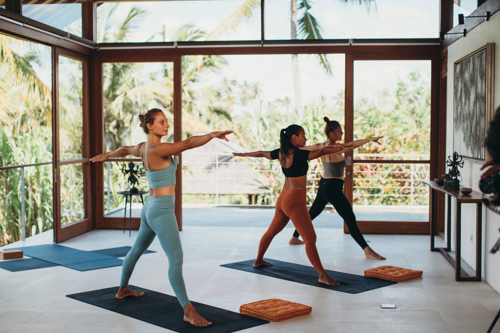 Yoga class in Akasha's bamboo studio in Bali