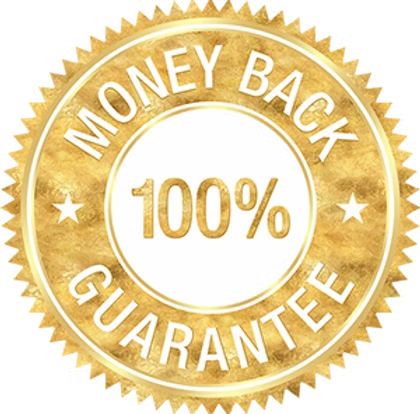 100% Money Back Guarantee seal